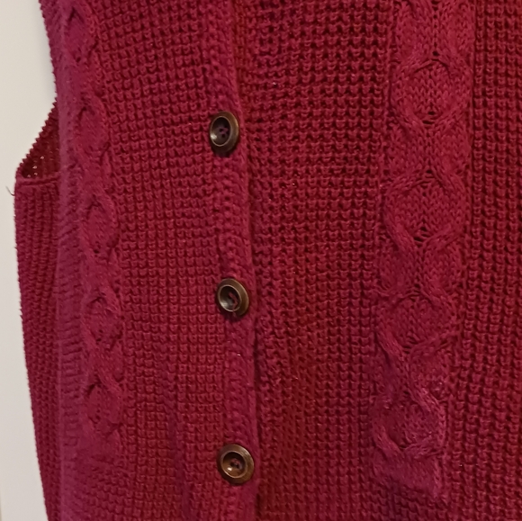 Y2k CABIN CREEK KNITTED VEST, VINTAGE 90'S XL WINE COLOR - Picture 3 of 10